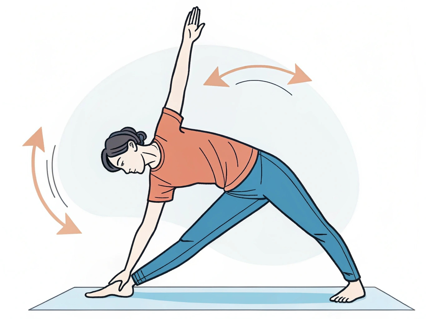 Person som visar ökad flexibilitet i en stretchingposition